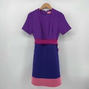 LDT Colorblock Dress in Purple and Pink 2 A18